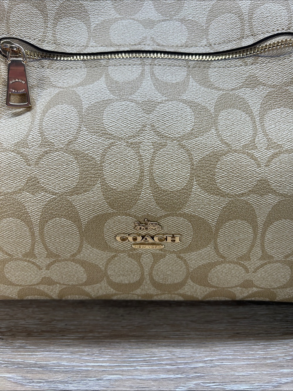 Coach Cream Signature Canvas Tote Bag - Picture 9 of 14